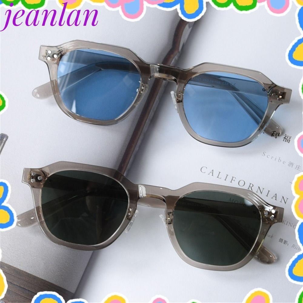 Jeanlan รูปหลายเหลี่ยมดวงอาทิตย์แว่นตา,Rivet UV Protectionแว่นตากันแดดPolarized,แว่นตาสไตล์เกาหลีย้อนยุคสําหรับถ่ายภาพบนถนน,เดินทาง,และชายหาดสําหรับผู้หญิงและผู้ชาย