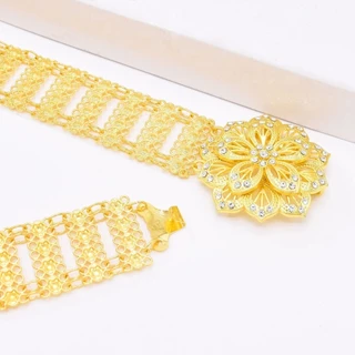 เข็มขัดสีทองและสีเงินคละแบบเครื่องประดับไทยสไตล์เข็มขัดเข็มขัดสายพานแบบดั้งเดิมของไทย เอว36