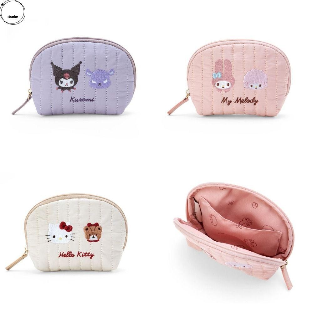 Ilonim Sanrio Wallet, Hello Kitty Kuromi Cosmetic Bag, My Melody Portable Carry on pissue Makeup Storage Bag Ladies
