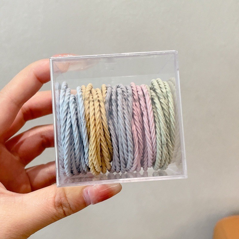 ชุดยางรัดผมหางม้า แบบยืดหยุ่นสูง ที่ทนทาน แบบเรียบง่าย นได้ยาวนานแถบยางวงบาง ๆ 50 แท่ง/กล่อง - รูปที่ 5