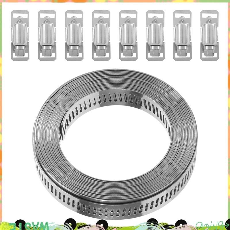 304 สแตนเลสสตีลหนอน Clamp ท่อ Clamp สายรัดปรับ DIY ท่อท่อ Clamp Ducting Clamp 11.5 ฟุต candlered
