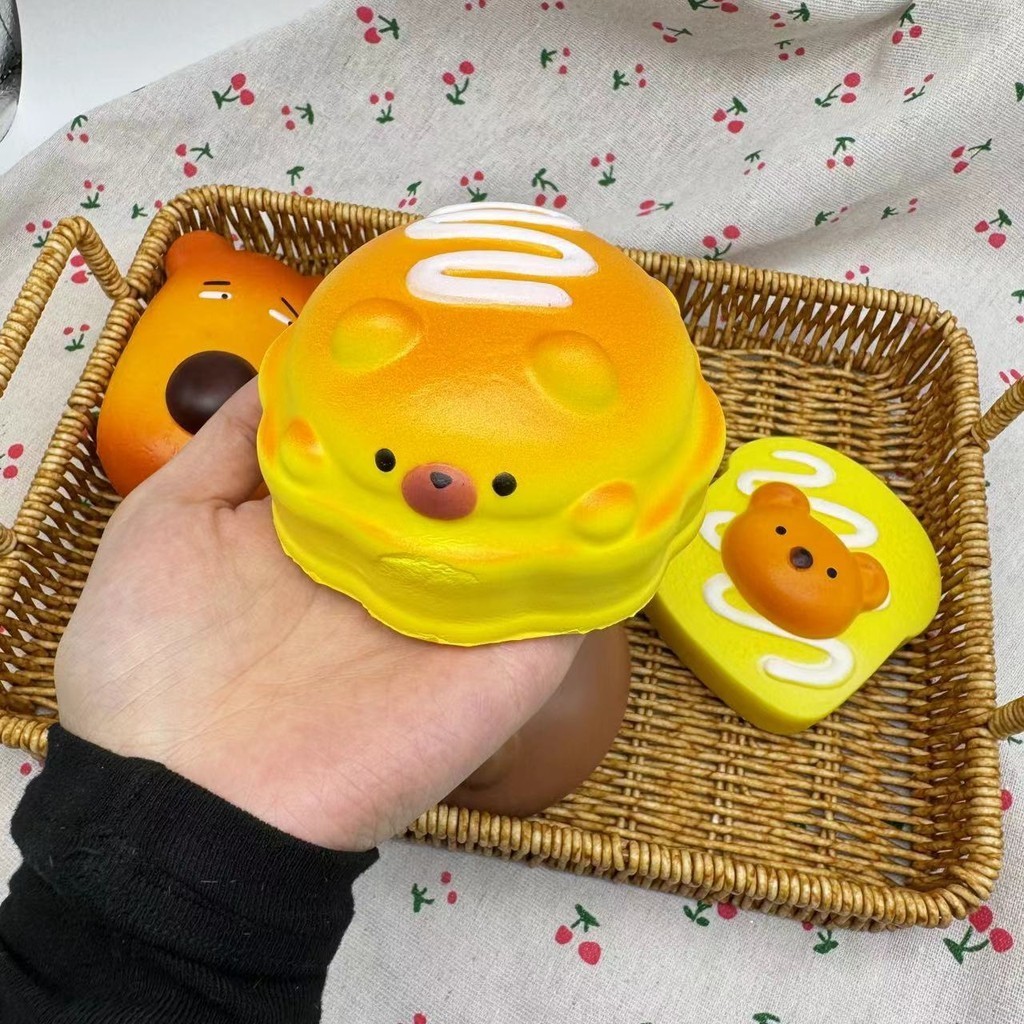 ของเล่นบีบอัด สกุชชี่ Squishy คลายเครียด ช็อคโกแลตขนมปังปิ้งสุนัขพื้นเมืองหมูหมูเบอร์เกอร์หมีตัวน้อยของเล่น