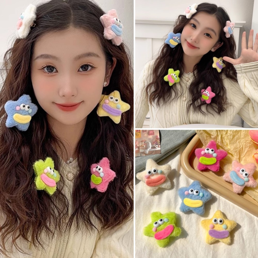 น่ารักสนุกตลกไส้กรอกปากห้าชี้ดาวน้ําตาหน้าผากหักเรียบคลิปผม