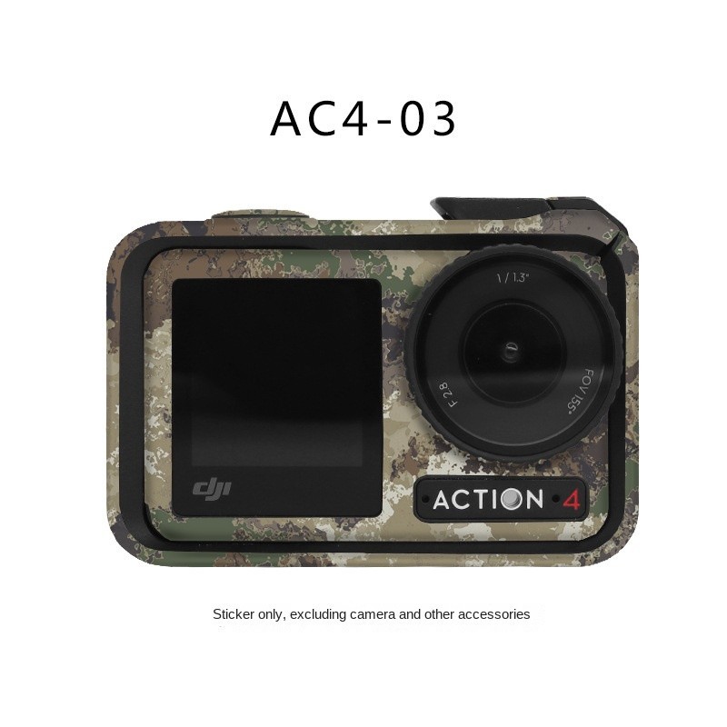 เหมาะสําหรับสติกเกอร์กล้องกีฬา DJI Action 4 รวมทุกอย่างกรอบรูปสติกเกอร์เปลี่ยนสี OSMO อุปกรณ์เสริมฟิล์ม