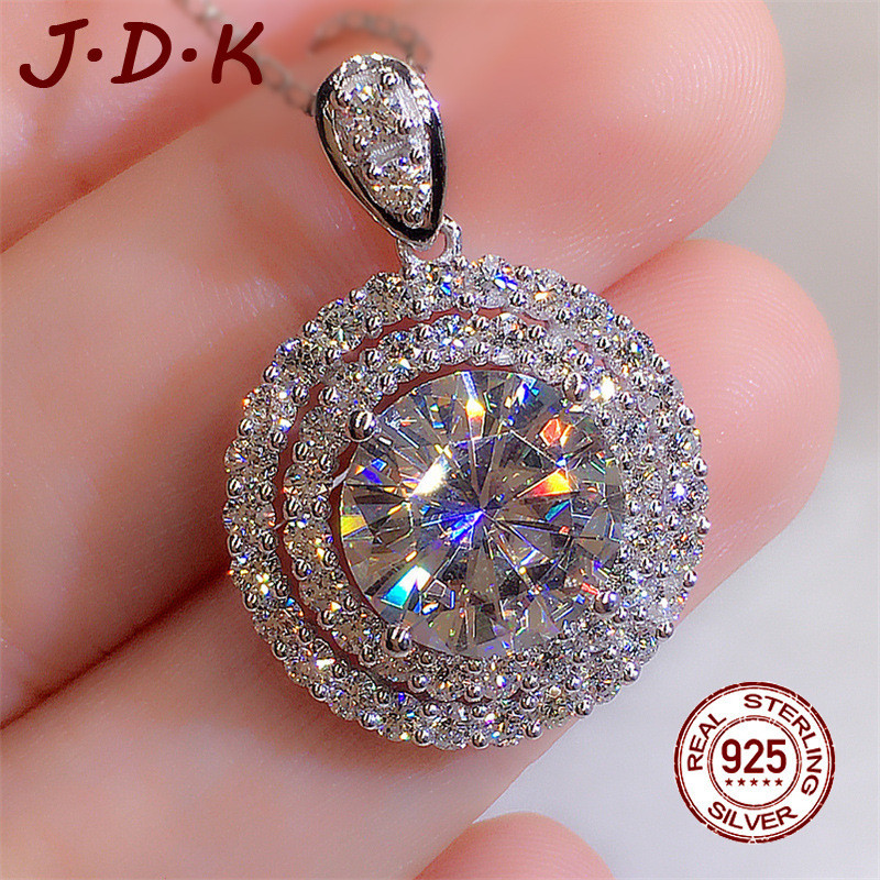 JDK สร้อยคอเงินประดับเพชร 925 เครื่องประดับสตรี 5A Zircon