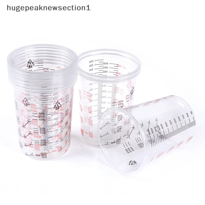 Bigpeaknewsection1 10 ชิ้น 600 มิลลิลิตรพลาสติกถ้วยผสมหม้อสีผสม Calibration ถ้วย Nice
