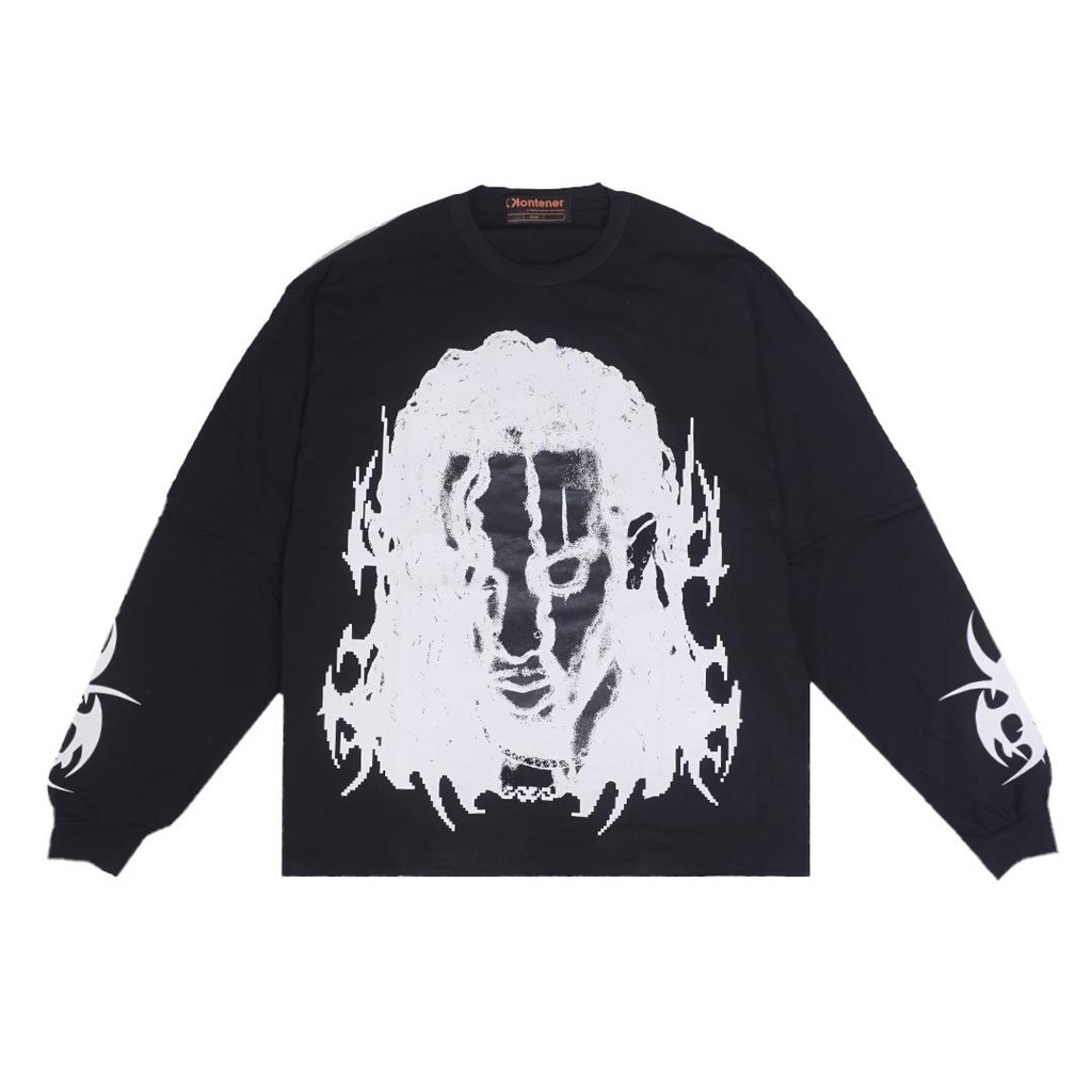 Kkontener PLAYBOI CARTI "SEE YUH" OVERSIZE LONGSLEEVE BLACK