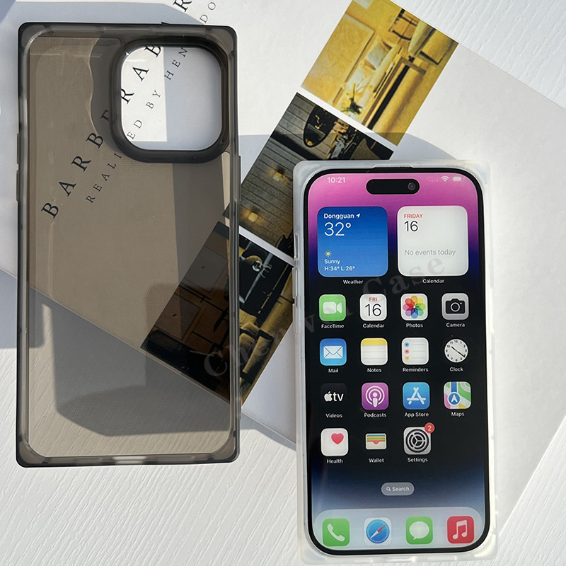 กันกระแทกสแควร์กรอบนุ่มเคลือบเงาใสสีดําเคสโทรศัพท์สําหรับiPhone 15Promax 15Pro 15Plus 15 14Promax 14Pro 14 11 13 12promax 17 13promax 12pro 13pro 14Plus 16Pro ราคา ถูกที่สุด ดีลบีเคเค แกลเลอรีภาพที่ 7