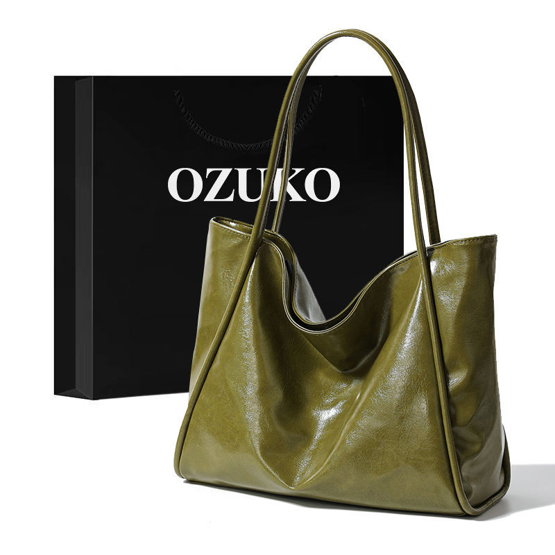 OZUKO โอซูโกะ กระเป๋าโท้ทความจุขนาดใหญ่ของผู้หญิง2024ใหม่ที่มีคุณภาพสูงอเนกประสงค์พร็อพกระเป๋าถือไหล่เดียวใต้วงแขนกระเป๋า