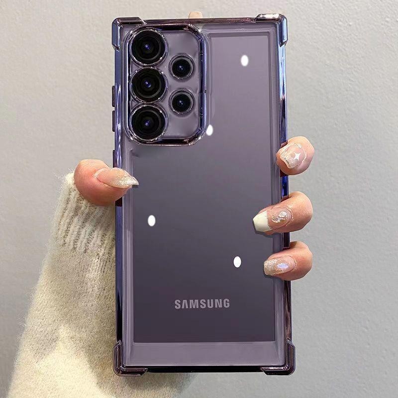 SAMSUNG สําหรับsamsung Galaxy A13 A23 A33 A53 A73 A12 A32 A52 A03 4G 5Gนุ่มโปร่งใสเคสโทรศัพท์สี่มุมAnti Dropป้องกันโทรศัพท์กรณีในตัวเลนส์ฟิล์ม