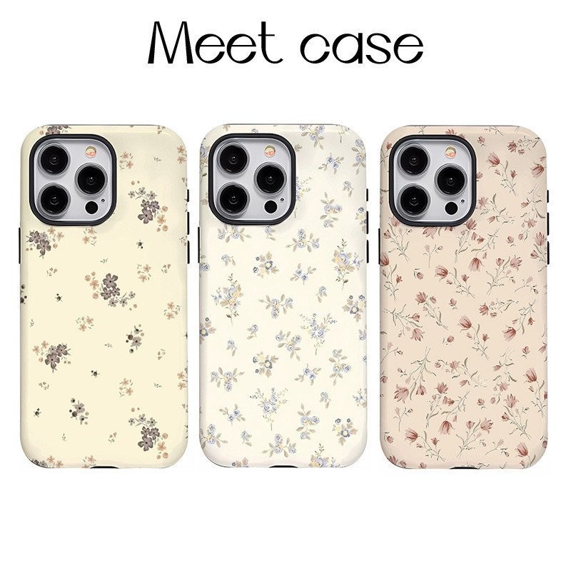 2 in 1 Romantic Art Creative Floral Series 2 in 1 iPhoneเคสโทรศัพท์เหมาะสําหรับiPhone 15 14 Pro Max 15 Plus Anti-DropกันกระแทกXR 7 Plus 8 Plus XS Max 13 12 Pro Max 11 Hard เคส กันกระแทก
