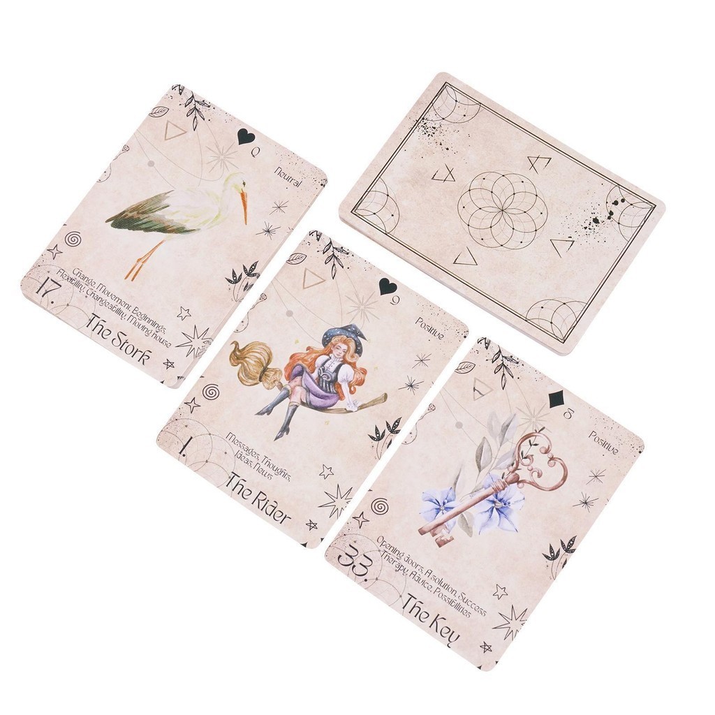 โมเดิร์น Lenormand Oracle การ์ด Fortune Telling เกมกระดานการ์ด Divination เครื่องมือมาตรฐาน Tarot Decks verasat