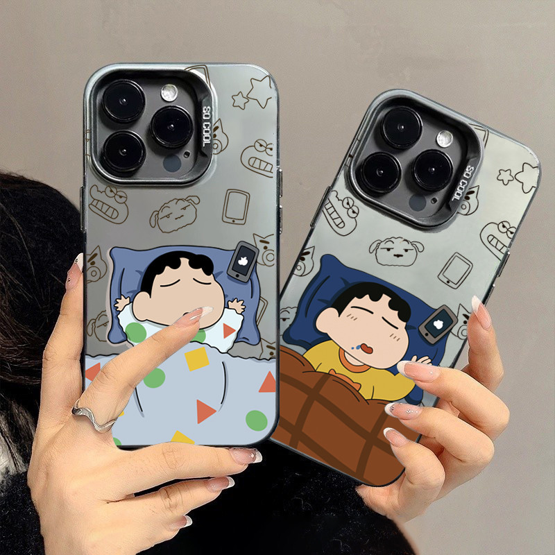 ปลอกสําหรับ Xiaomi 14 13 12 12T 13T Pro Mi 11 Lite 5G NE Poco F5 X5 X6 M6 Pro 4G การ์ตูนน่ารัก Crayon Xiaoxin IMD Luxury Matte Hard Cover