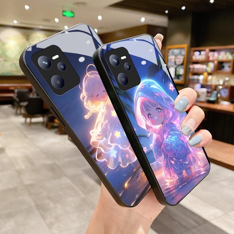 เหมาะสำหรับ Realme C35 7 Pro 2 Pro V13 5G กรณีโทรศัพท์ที่ดูดีเคส Simple Star Girl