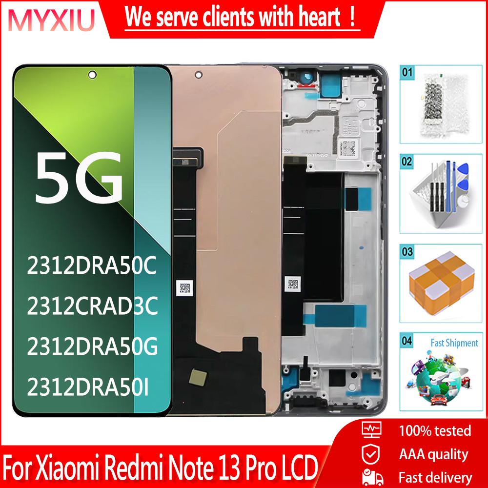 6.67 "AMOLED สําหรับ Xiaomi Redmi หมายเหตุ 13 Pro 5G 2312DRA50C 2312CRAD3C จอแสดงผล LCD หน้าจอสัมผัส