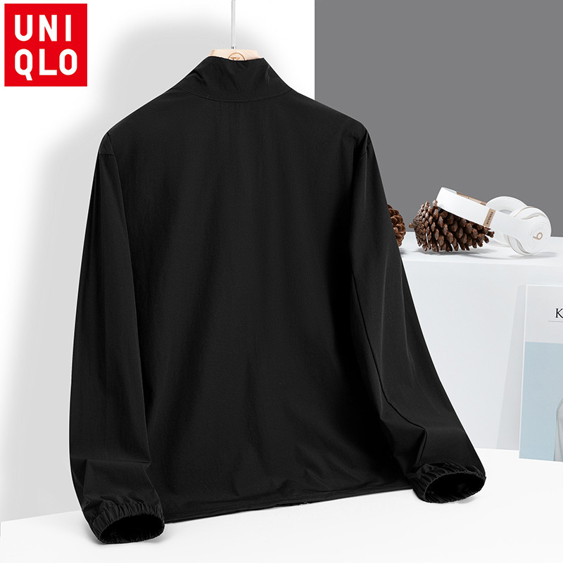 Uniqlo L-5XL เสื้อแจ็คเก็ตกันแดดคอตั้งสําหรับผู้ชาย ป้องกันรังสียูวี UPF50+ น้ําหนักเบา ระบายอากาศได้ดี แห้งเร็ว