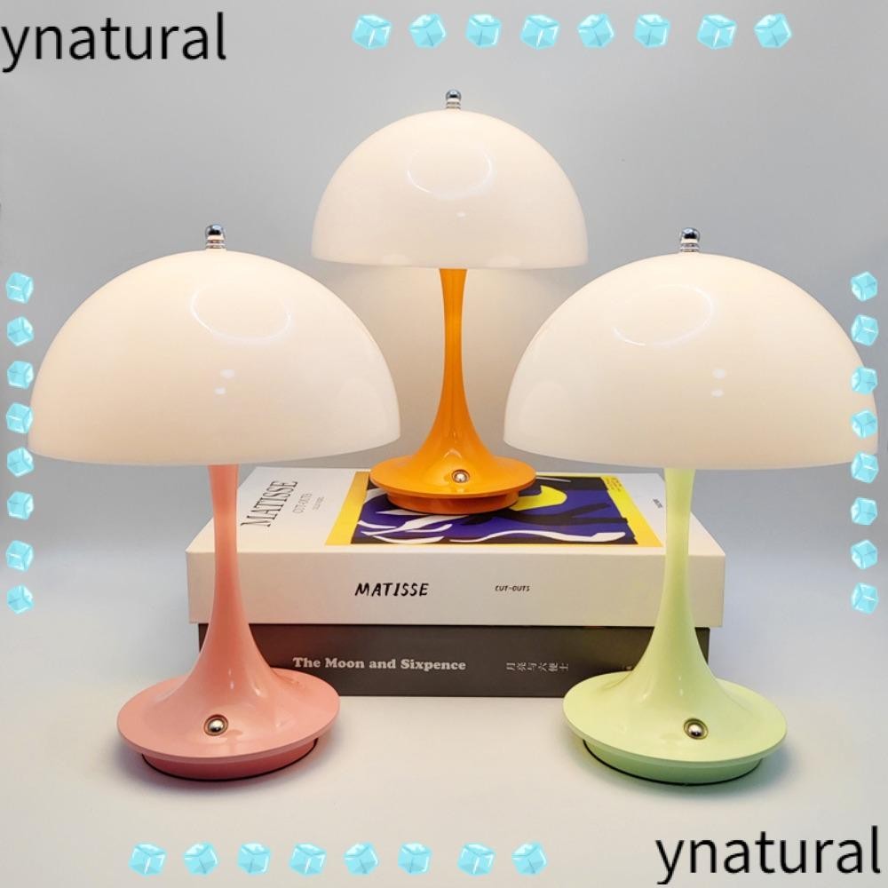 โคมไฟตั้งโต๊ะ LED เห็ด YNATURAL, โคมไฟตั้งโต๊ะ LED เห็ดแบบชาร์จ USB, ไฟกลางคืน LED ไร้สายสําหรับตกแต่งกาแฟบาร์โรงแรม
