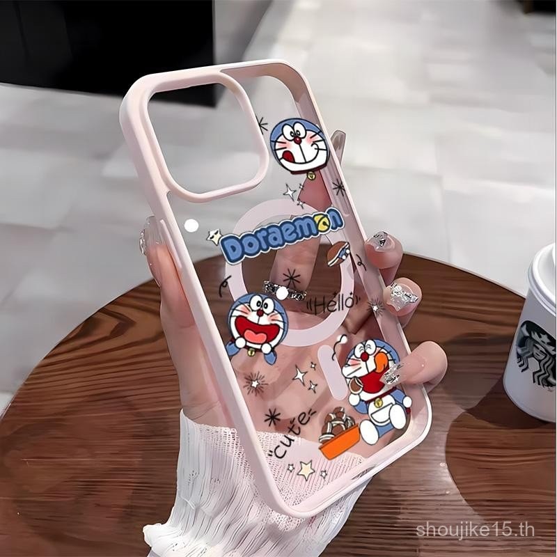 ดีไซน์เคสโทรศัพท์คุกกี้โดราเอมอน ใช้ได้กับ iPhone X XR เคส 11 12 13 14 15 16PRO MAX 11 12 13 14 15 16Plus 11Pro 13Pro XS MAX 7 8 Plus เคสป้องกันแม่เหล็ก Z4V3