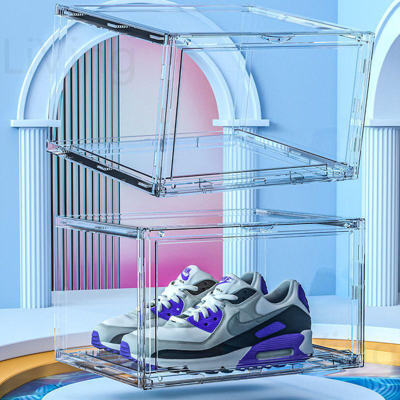 Living Pace กล่องวางรองเท้า โปร่งใส ชั้นวางรองเท้า PP คุณภาพสูง ตู้วางรองเท้า กล่องรองเท้า