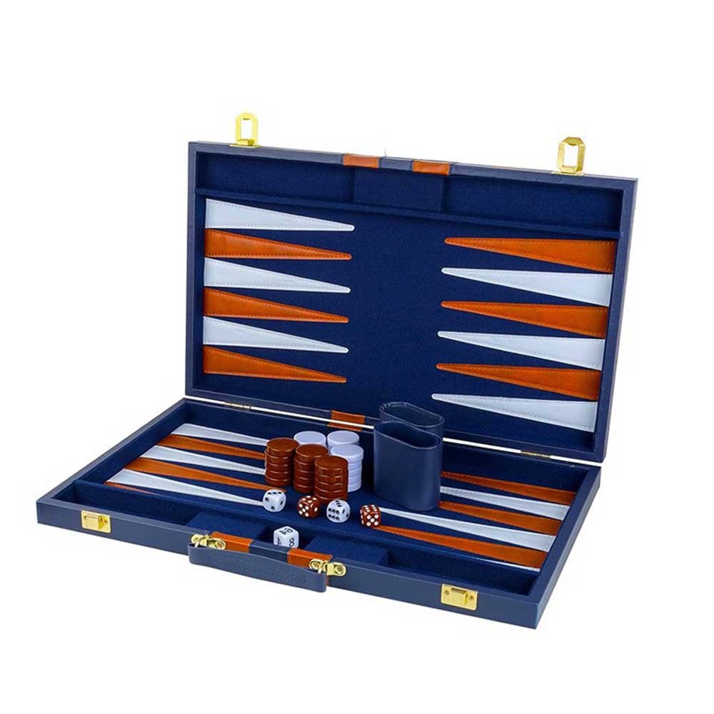PVC Leather Backgammon Board Game Set, Portable Classic Strategy Game for Adults & Family Fun