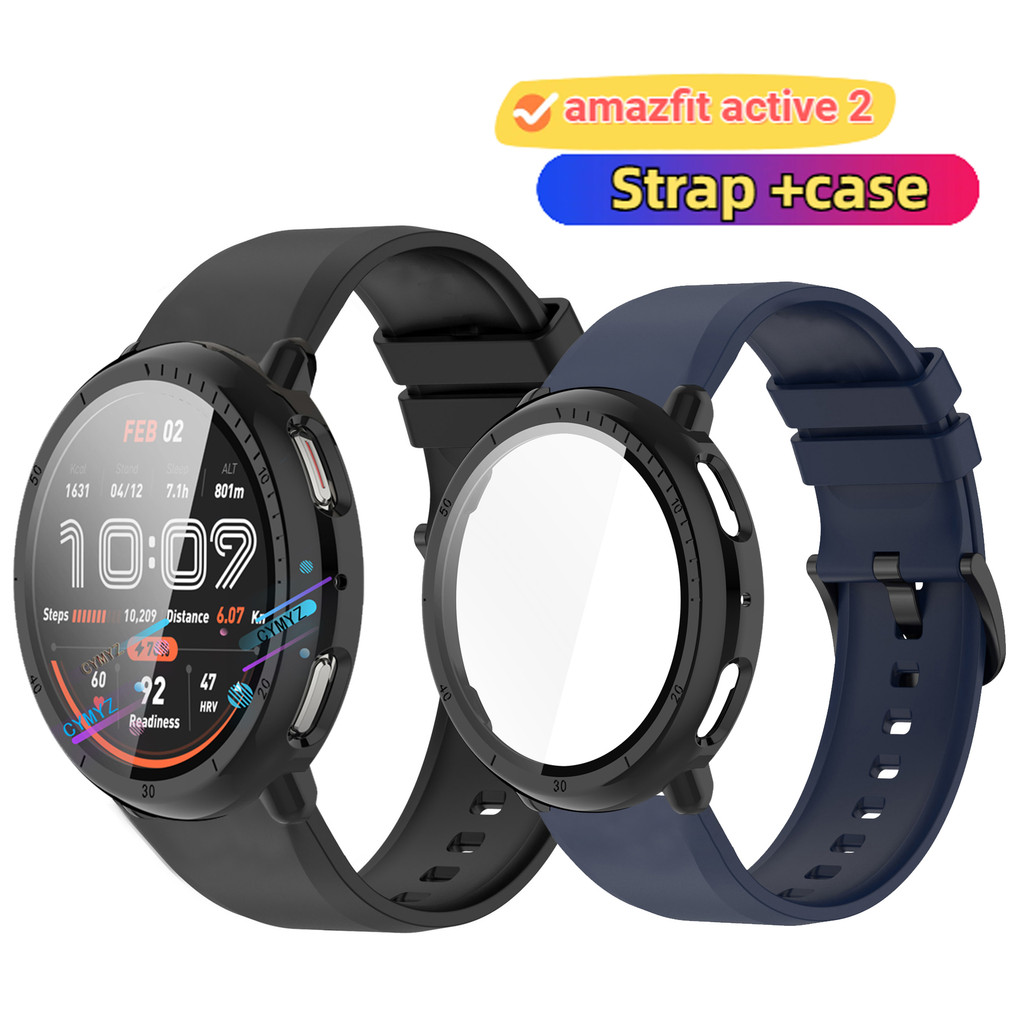 สําหรับสาย Amazfit Active 2 สายซิลิโคนสําหรับสาย Amazfit Active2 สายรัดข้อมือกีฬาสําหรับเคส Amazfit 