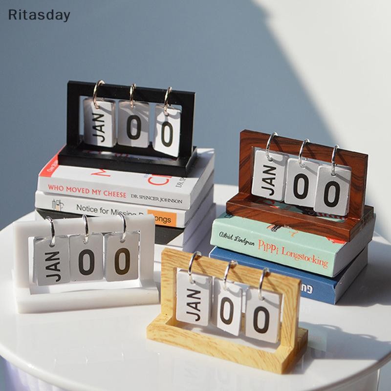 Ritasday 1:12 Dollhouse Miniature ปฏิทินโต๊ะปฏิทินหน้าแรกตกแต่งของเล่นตุ๊กตา House อุปกรณ์เสริมใหม่