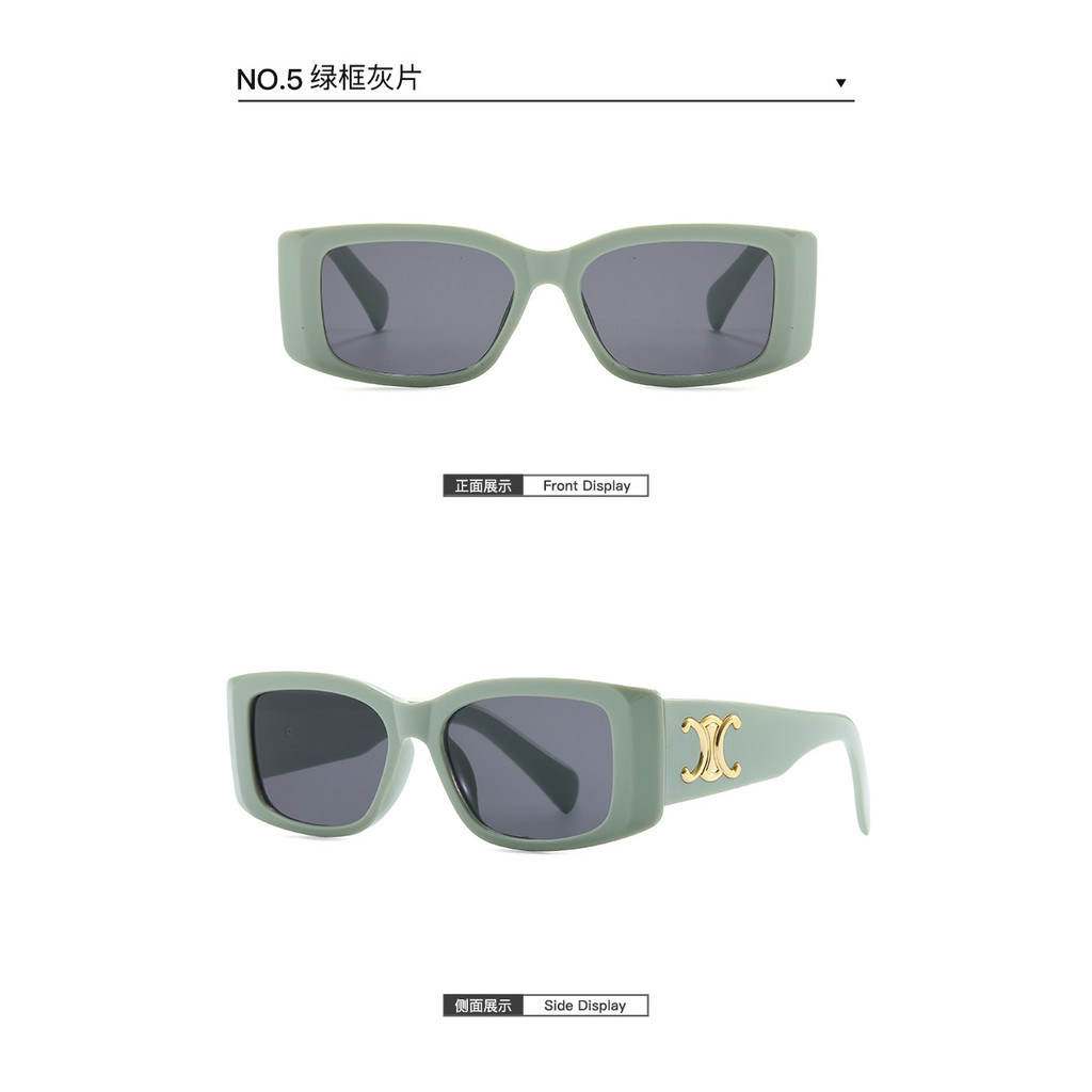 Vintage Square Luxury กรอบเล็กแว่นตากันแดดผู้ชายผู้หญิงสี่เหลี่ยมผืนผ้าออกแบบแบรนด์แฟชั่นสแควร์แว่นตา Shades UV - รูปที่ 6