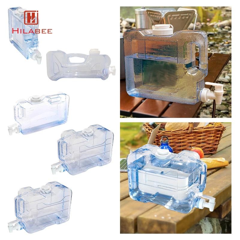 Hilabee คอนเทนเนอร์น้ํา Water Storage Carrier พร้อม Spickt Leakproof แบบพกพาเครื่องดื่มเหยือกน้ําสําหรับรถ RV อาบน้ําทําอาหาร