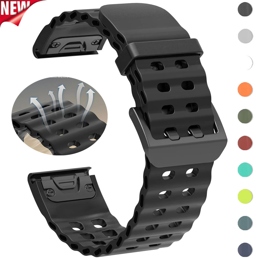26 มม.22 มม.ซิลิโคนสําหรับ Garmin QuickFit Band Fenix 8 47 มม.51 7X 7 7S 6X 6 Pro 5 5X Epix 2 Forerunner 965 945 Instinct 2