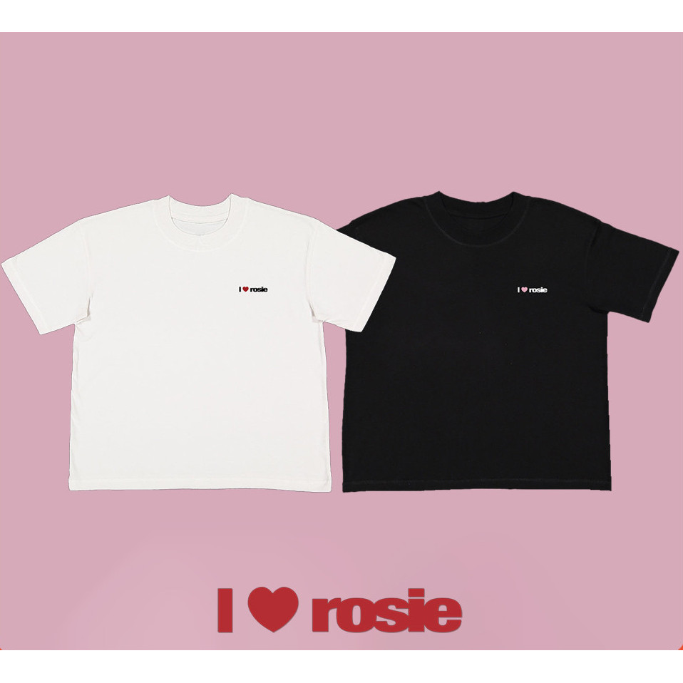 เสื้อยืด🔥 Kpop BLACKPINK ROSÉ  ♡ Rosie Merch ผ้าฝ้ายเสื้อยืดสําหรับกาหลีแฟชั่นหลวมพิมพ์แขนสั้น Retro