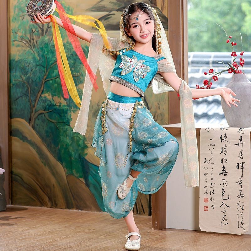 ความเจริญรุ่งเรืองตุนหวงประสิทธิภาพเครื่องแต่งกายตุนหวงเต้นรําเครื่องแต่งกายเด็กภาพเครื่องแต่งกาย Fe