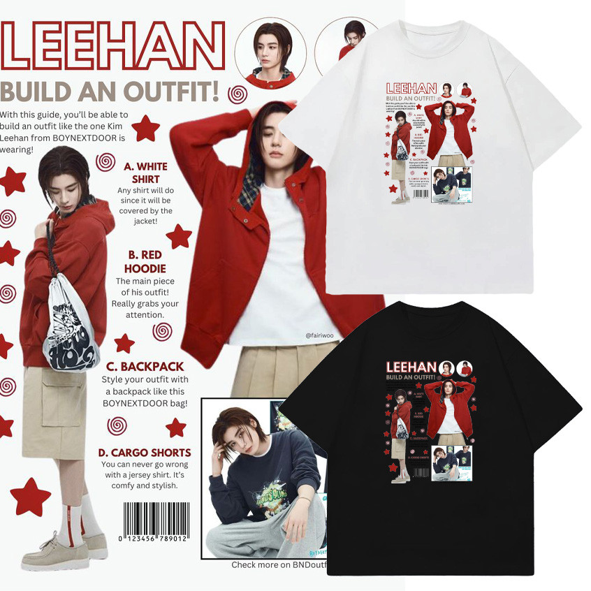 Hot เสื้อยืด BOYNEXTDOOR ผ้าคอตตอน  ลายสวย ผ้าดี สวมใส่สบาย เสื้อยืด unisex SIZE S-5XL #BND035