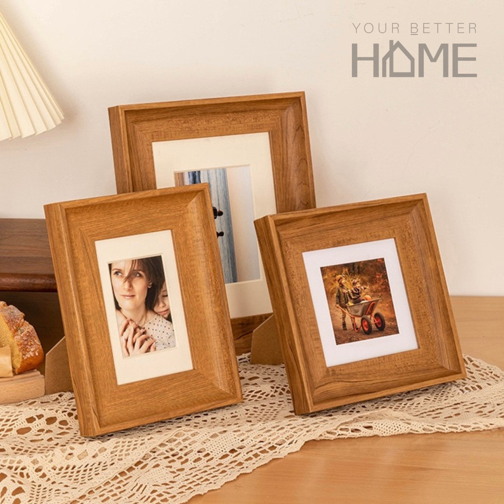 (พร้อมส่ง) กรอบรูป เป็นกรอบลายไม้ ใส่ได้ทั้งรูปถ่ายและภาพวาด เก็บทุกความทรงจำ ดีไซน์มินิมอล เข้ากับทุกสไตล์การตกแต่ง
