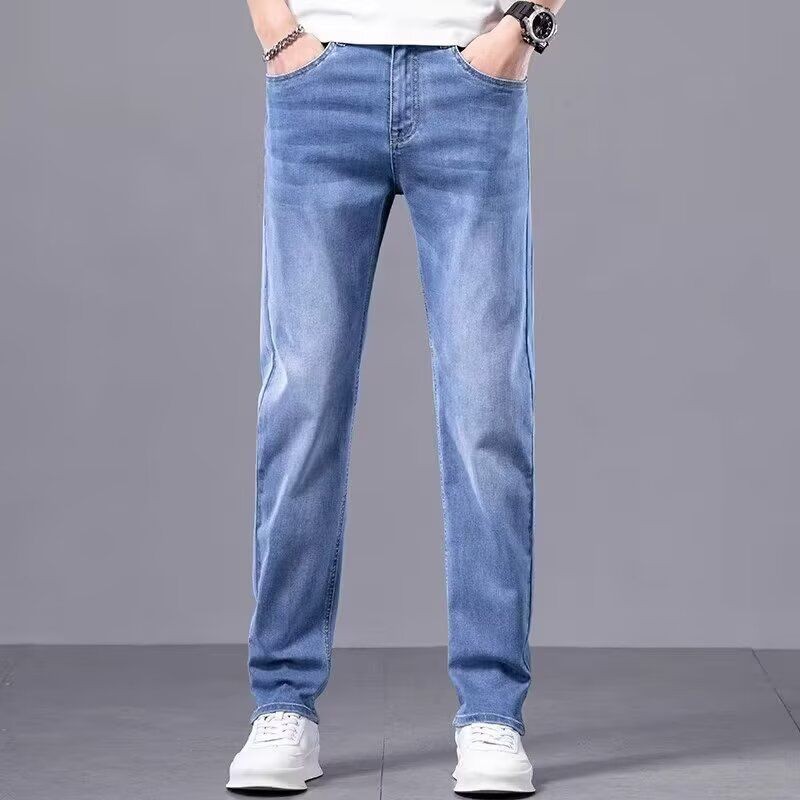 กางเกงยีนส์ลําลองสําหรับเยาวชนสําหรับฤดูใบไม้ผลิและฤดูใบไม้ร่วงพร้อมผลล้างน้ํา