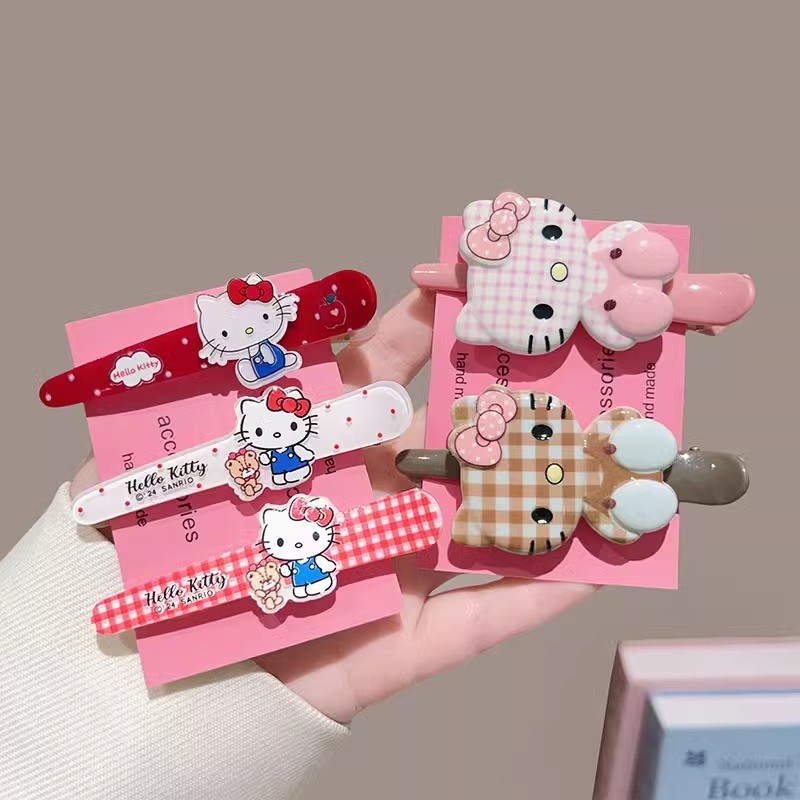 กิ๊บติดผม Hello Kitty Y2k น่ารักหญิง Ins Sweet Cool Bangs Duckbill คลิป - รูปที่ 3