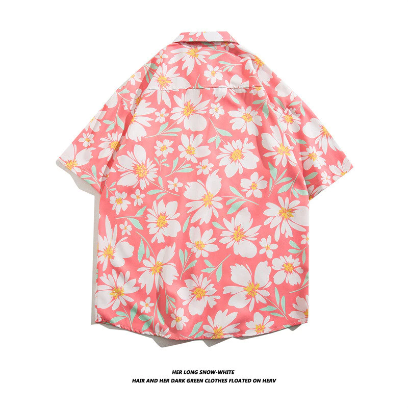 เสื้อสงกรานต์ผู้หญิง แขนสั้น ลายดอกไม้สไตล์ฮาวาย ทรงโอเวอร์ไซส์ thumbnail 10