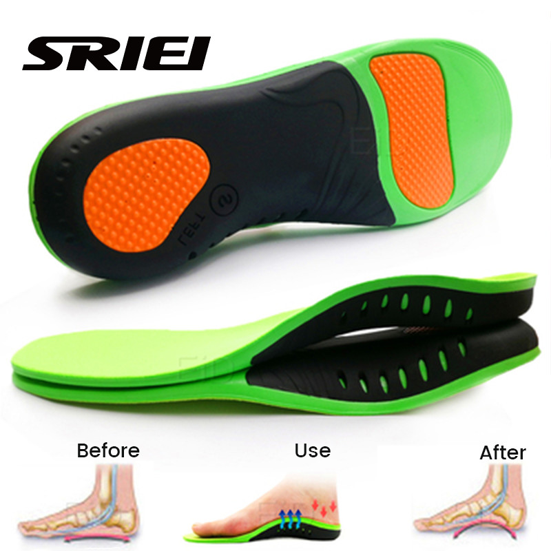 Sriei แผ่นรองเท้า Arch Support รองรับเท้าแบน Orthotic Insoles ดูดซับแรงกระแทก นวด บรรเทาปวดส้นเท้า Plantar Fasciitis สําหรับขา X/O