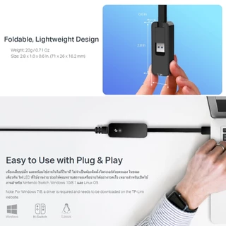 TP-LINK UE306 USB 3.0 TO RJ45 GIGABIT ETHERNET NETWORK ADAPTER - รับประกัน 2 ปี