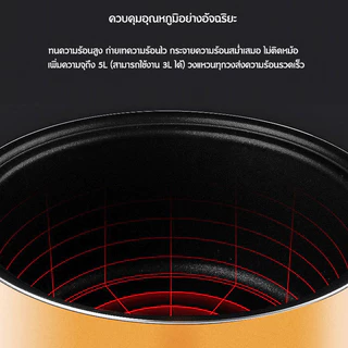 SOHEF หม้อต้มไข่มุกไฟฟ้า 900W ช้อนของขวัญ หม้อต้มไข่มุกอัตโนมัติ หม้อต้มไข่มุก 5L Boba Cooker ไส้หม้อกันติด มีระบบกันล้น