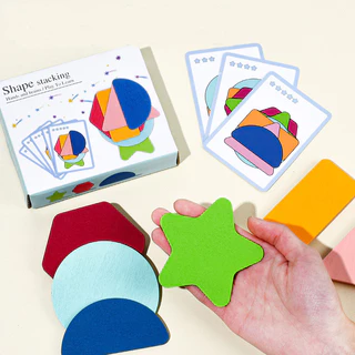 เด็ก Montessori ปริศนาไม้ 3D จิ๊กซอว์เกม Tangram Stick เรขาคณิตแหวนรูปร่างการจับคู่เด็ก Early ของเล่นเพื่อการศึกษา