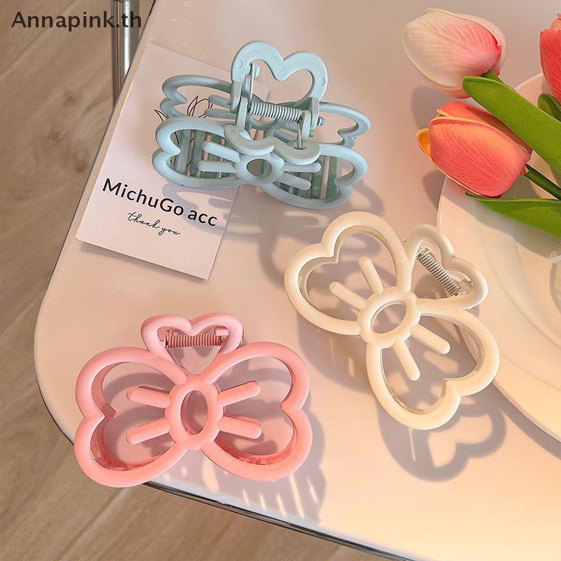 Ank เกาหลีน่ารัก Bowknot พลาสติก Claw คลิปสี Candy Crab สําหรับสาวหวานผม Claw เครื่องประดับผมสําหรับผู้หญิง EN