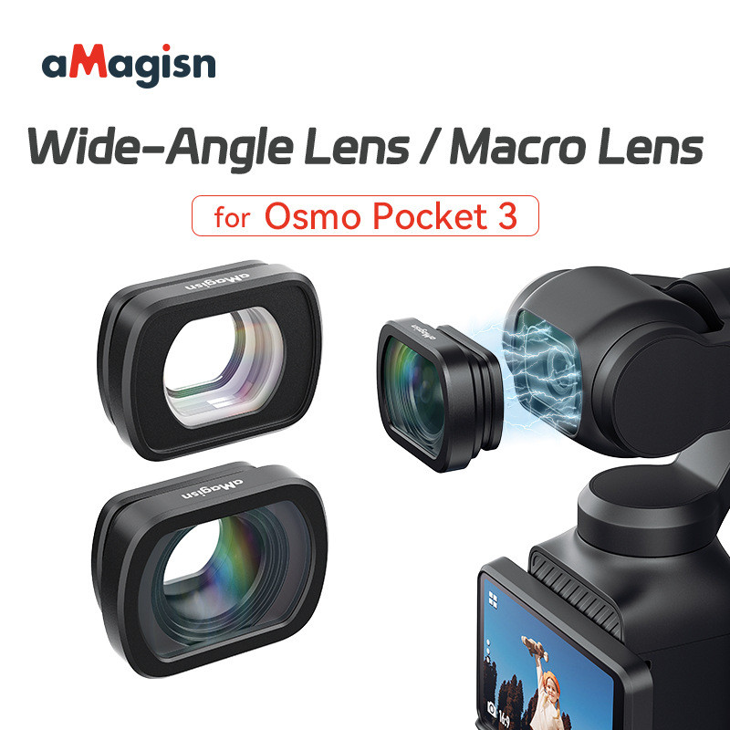 สําหรับ DJI Omso Pocket 3 Enhancer/Macro เลนส์มุมกว้างขยายช่วงแม่เหล็ก Pocket3 ตัวกรองอุปกรณ์เสริมสําหรับกล้อง