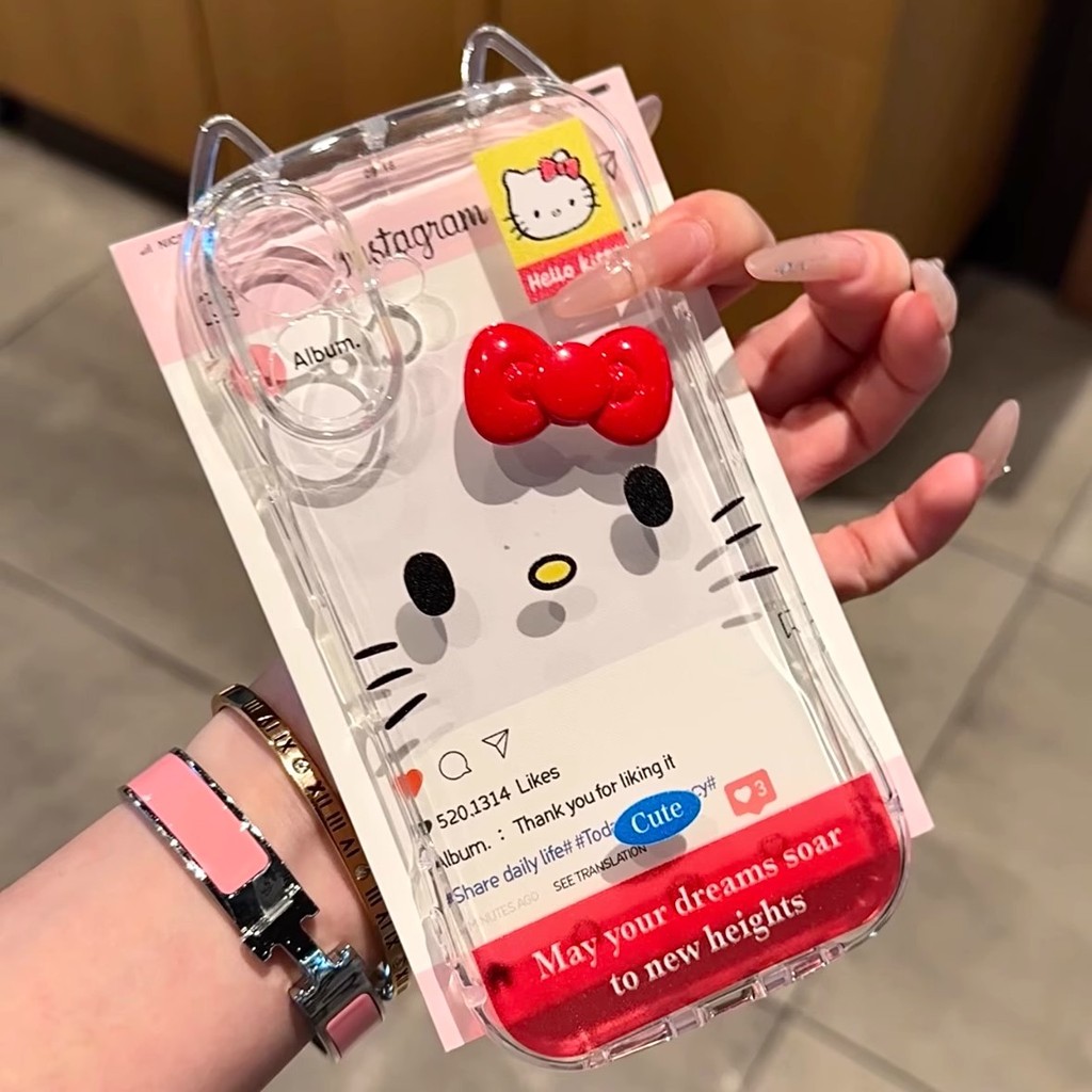 3d หูตลกแมวเคสโทรศัพท์สําหรับiPhone 16 16Pro 16Plus 16Pro Max 11 12 13 14Plus 15Pro XR XS Max 7 8Plusสาวรักสีแดงโบว์Anti Dropฝาครอบโทรศัพท์มือถือTED