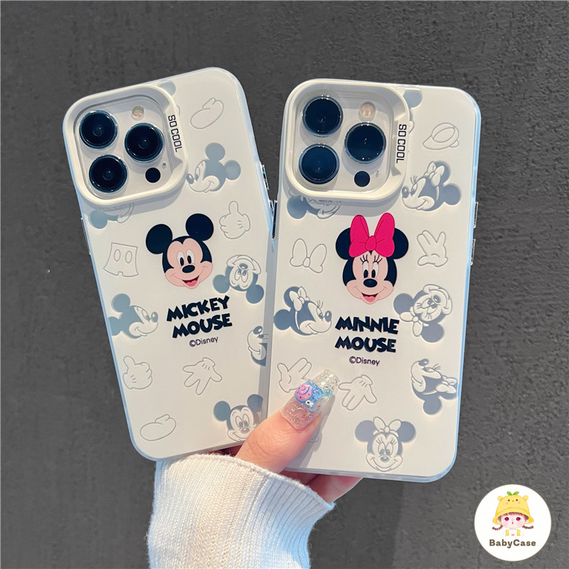 เคสไอโฟน16 สำหรับ iPhone 13 11 17 15 12 16 14 Pro Max 15 16 Plus XR X XS Max ปกอ่อนลายการ์ตูนสุดฮา มิกกี้ มินนี่ เม้าส์