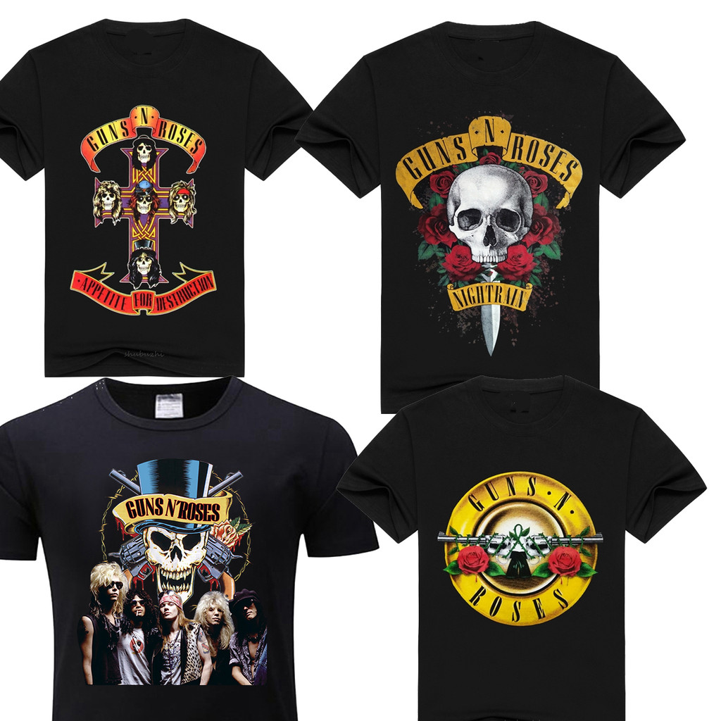 【พร้อมส่ง】 guns n roses Men/Women t shirt Fashion guns n roses Tshirts Summer Tops