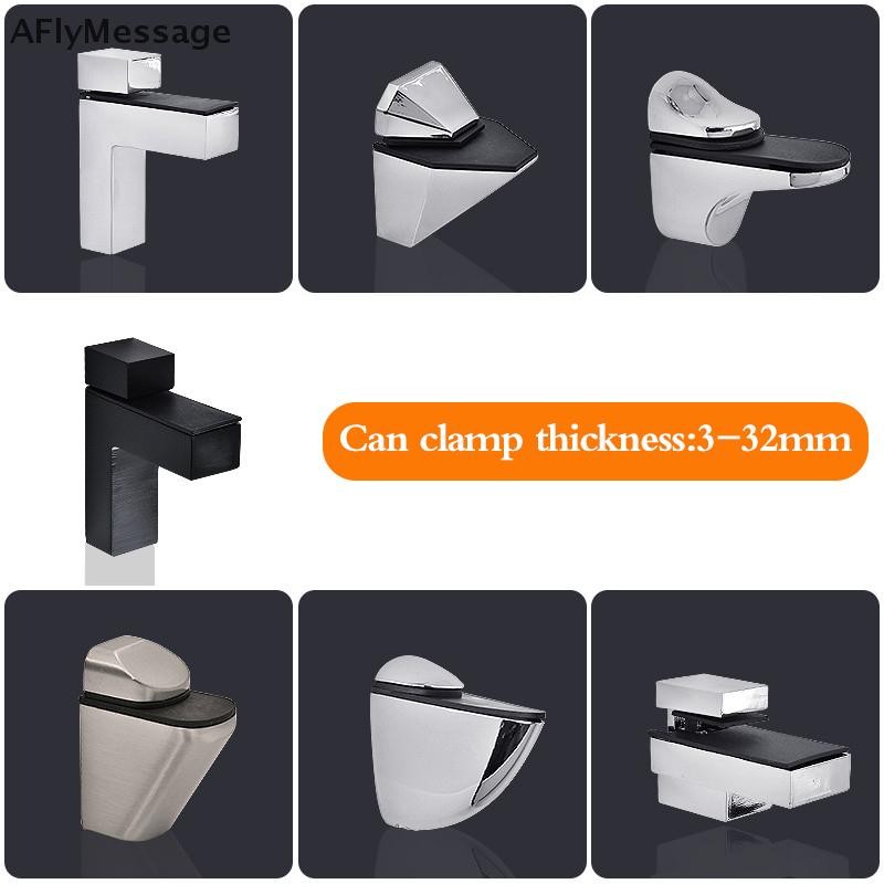 Afl Alloy Adjustable Glass Shelf Holder Glass Clamps Shelf Support Bracket Holder TH