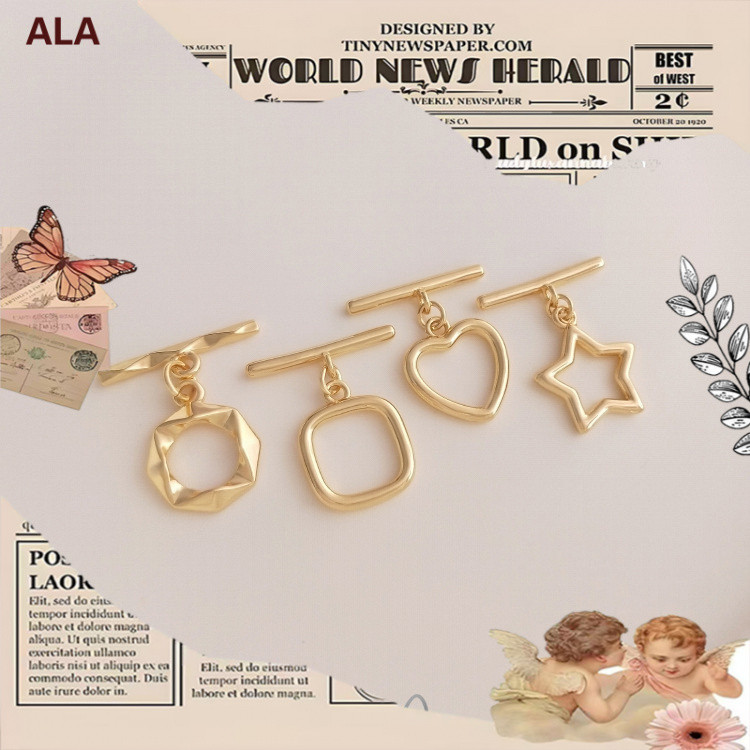 💖ALA เครื่องประดับ DIY💖การเก็บรักษาสีหัวเข็มขัด OTG 14K ห่อทองรูปหัวใจรูปหัวใจรูปดาวห้าแฉกรูปสี่เหลี
