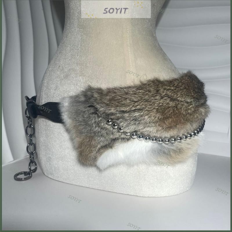 Soyit Furred Belly Chain สําหรับชุดคาวบอยเอวผู้หญิงเข็มขัดเอวหรูหรา