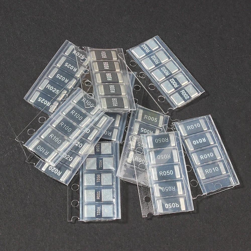 50PCS 2512 SMD Resistor Kit igmopnrq Assorted Kit, R001 R002 R005 R008 R010 R015 Low-Resistance Resi