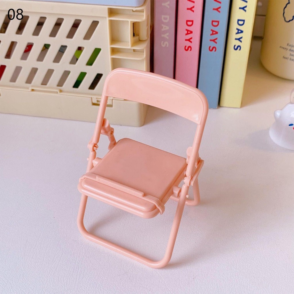 Compitable For Phone Bracket Holder ที่วางโทรศัพท์เก้าอี้พับปรับได้สร้างสรรค์ Pink